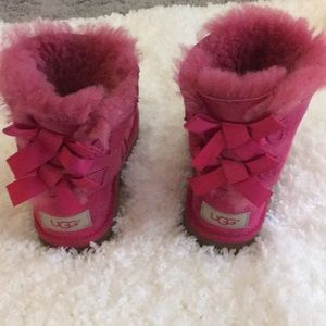 Pink Uggs Bailey Bow 2 size 9 US